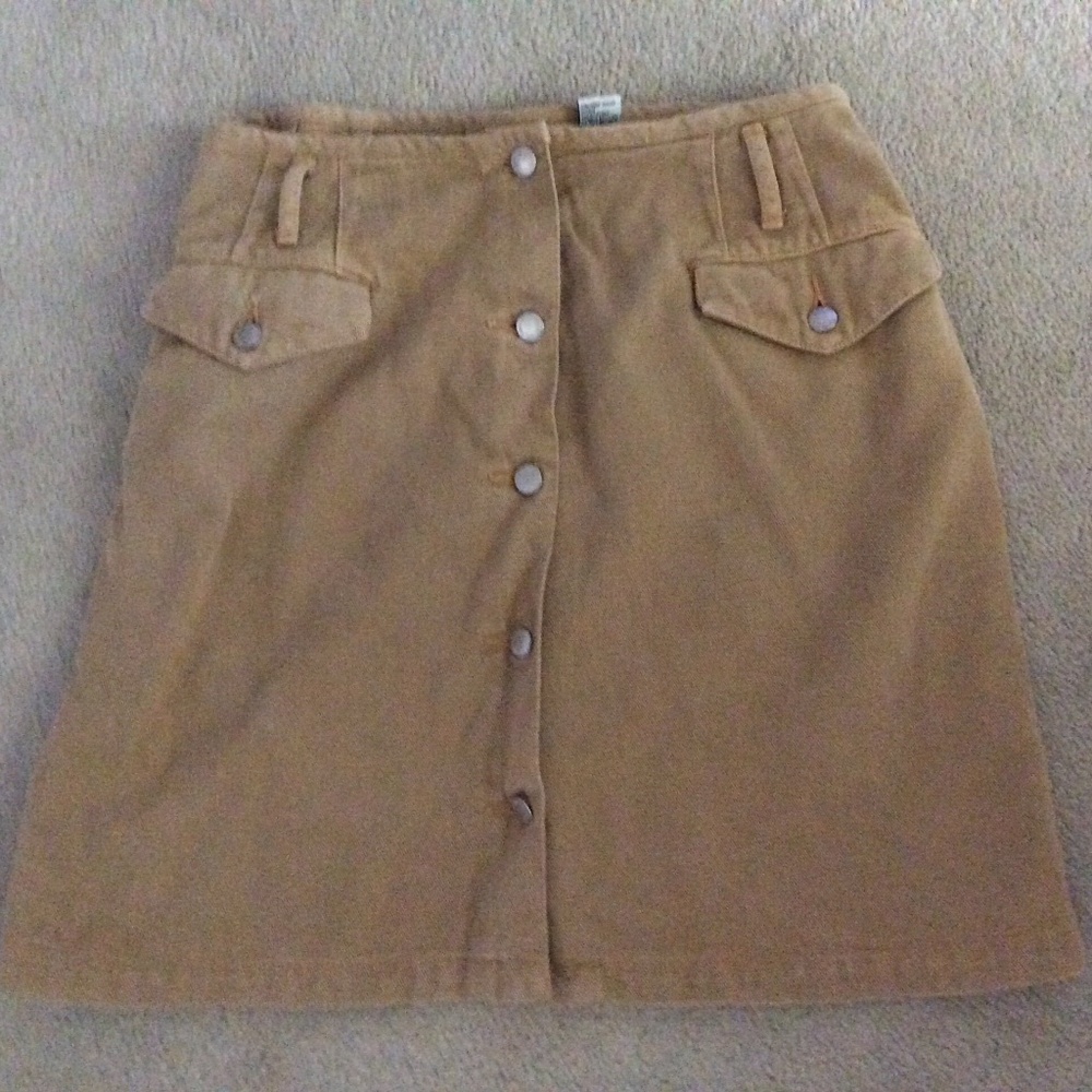 Vintage Ann Taylor Mustard Yellow Button Down Skirt Size 2
